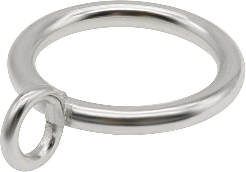 Bivethoi 28 Pack Metal Curtain Rings, with Eyelets Curtain Rings 1 Inch Inner Diameter Drapery Rings, Silver Curtain Rings for Curtain Rods - Image 1